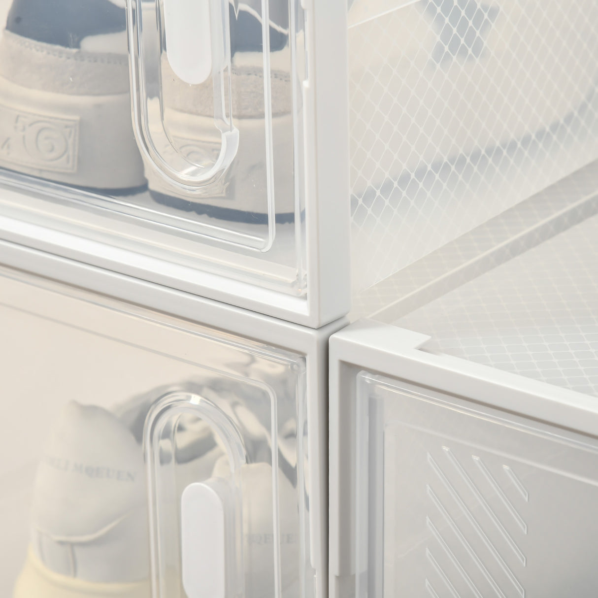 easycomfort easycomfort mobile scarpiera modulare salvaspazio 18 cubi 28x36x21 cm in plastica pp bianco