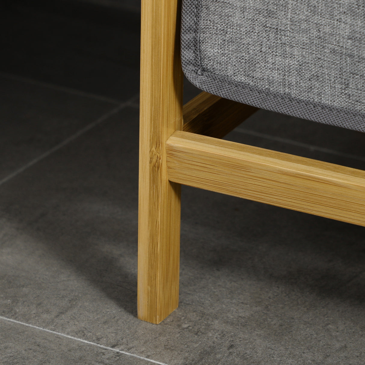 easycomfort easycomfort portabiancheria in legno di bambu con doppio cesto estraibile e ripiano a doghe 63 5x33x73cm grigio