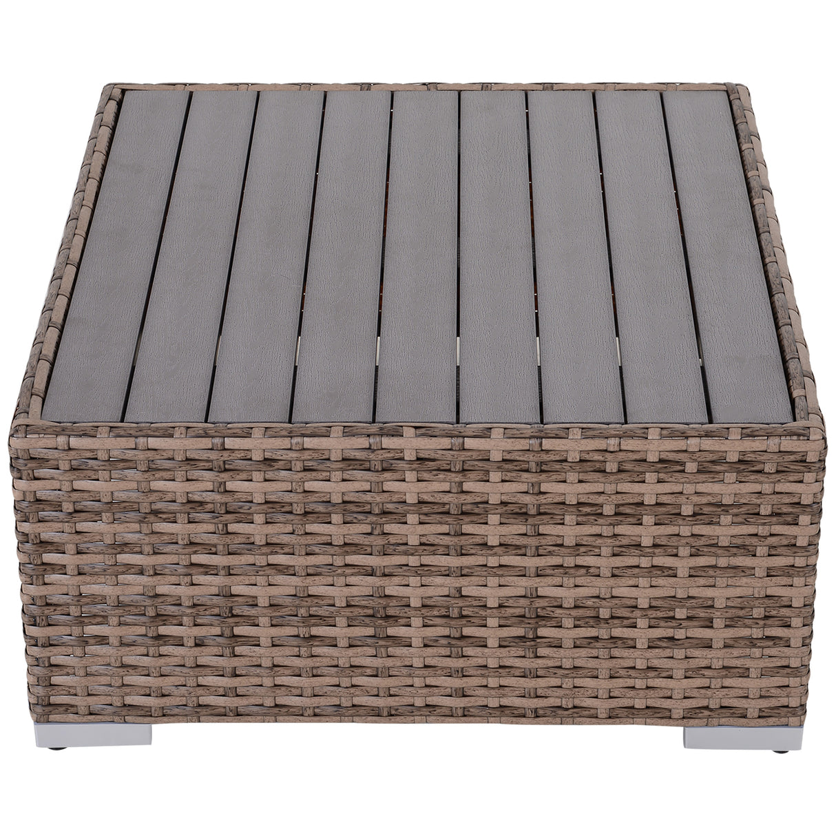 easycomfort salotto da giardino in rattan da 7 pezzi con tavolino e divano modulabile con cuscini grigio