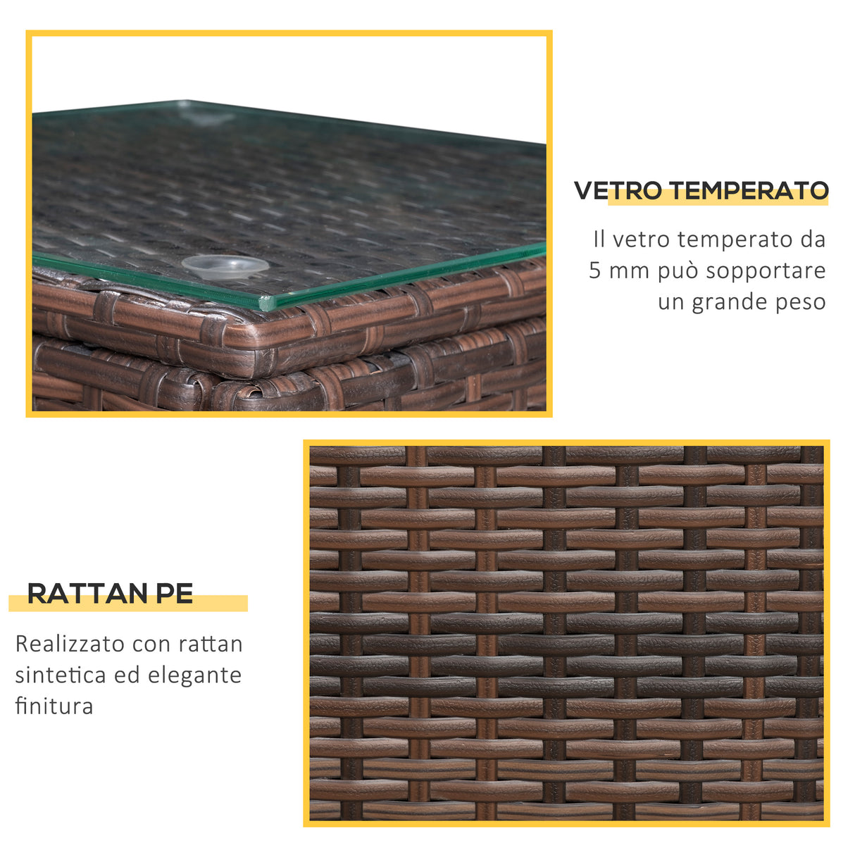 easycomfort easycomfort set mobili da giardino rattan pe da 3 pezzi 2 poltrone da esterno tavolino e cuscini marrone