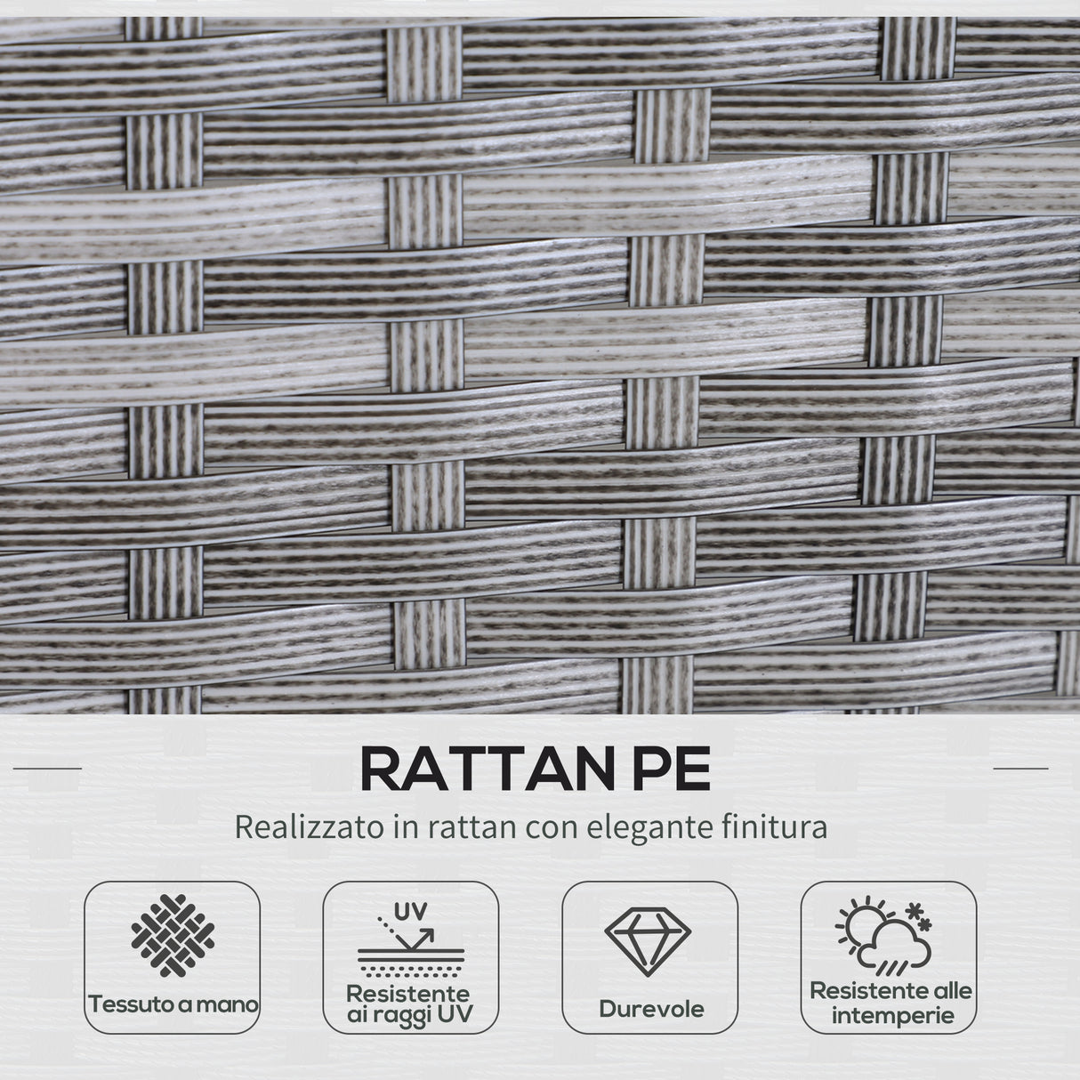 easycomfort easycomfort set 5 pezzi salotto da esterno con 2 divani 1 tavolino 2 sgabelli mobili da giardino in rattan grigio