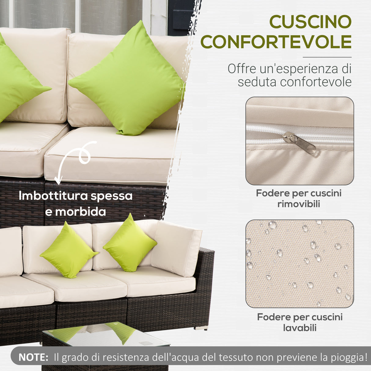 easycomfort easycomfort mobili da giardino in rattan e alluminio set 8 pezzi salotto da giardino componibile con divani e tavolino da esterno