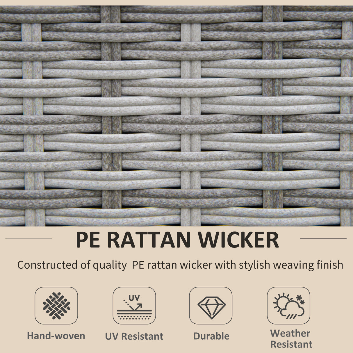 easycomfort salotto da giardino in rattan pe da 8 pezzi con poltrone tavolini e sgabelli beige grigio