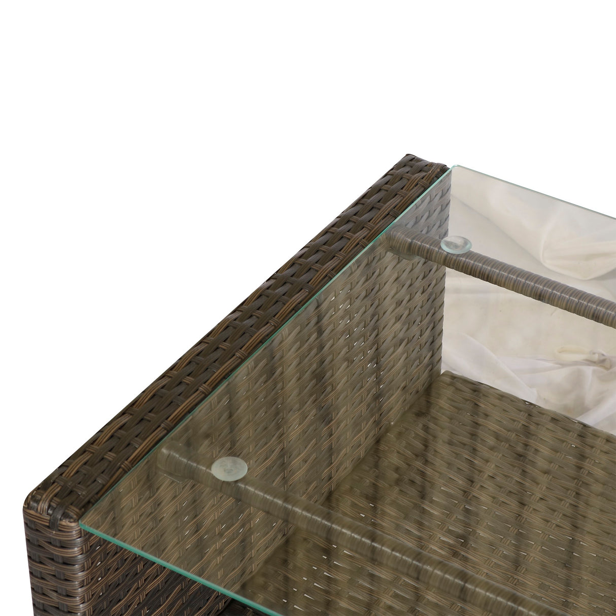 easycomfort set mobili da giardino 4 pezzi in rattan pe tavolino divano e poltrone marrone con cuscini beige