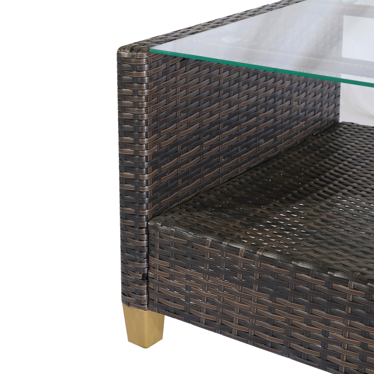 easycomfort set mobili da giardino 4 pezzi in rattan pe tavolino divano e poltrone marrone con cuscini beige