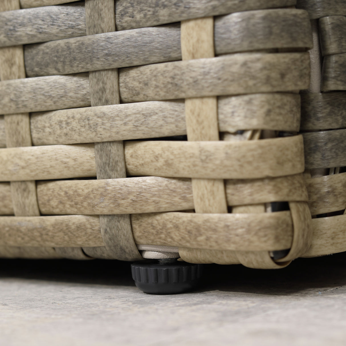 easycomfort easycomfort set mobili da giardino 6 pezzi in rattan con divani poltrone e tavoli contenitore beige