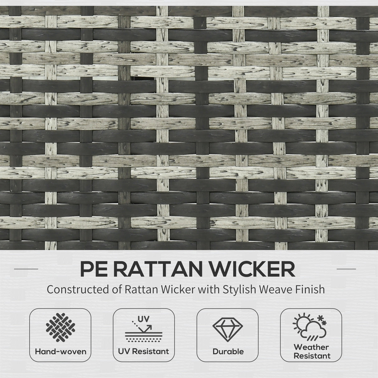 easycomfort easycomfort salotto da giardino con divanetto chaise longue e tavolino in rattan pe con cuscini grigio