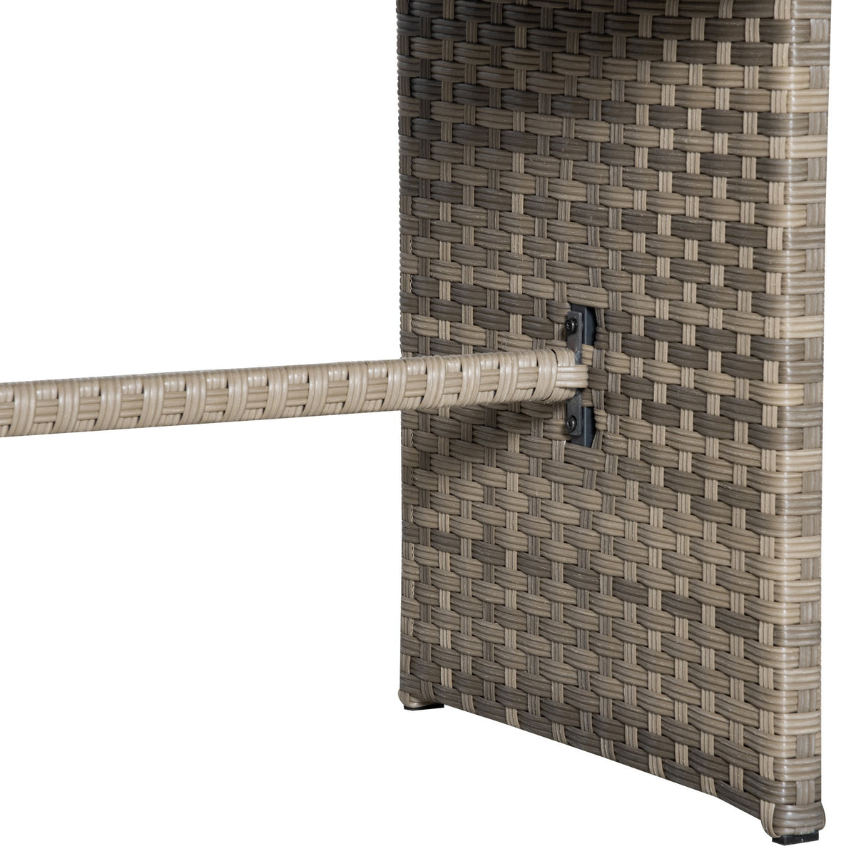 easycomfort set salotto da giardino in rattan pe con divano 3 posti 2 poltrone 2 sgabelli e tavolo grigio