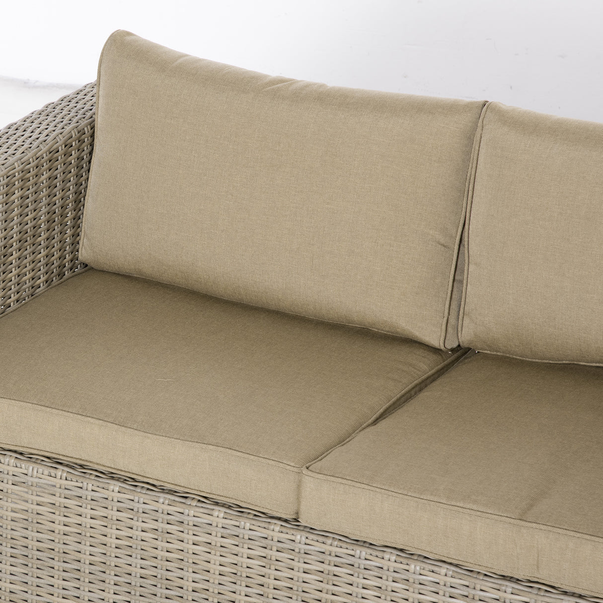 easycomfort set mobili da giardino 4 pezzi in rattan pe salotto da esterno con 1 divano 2 poltrone 1 tavolino e cuscini rimovibili e lavabili kaki e beige