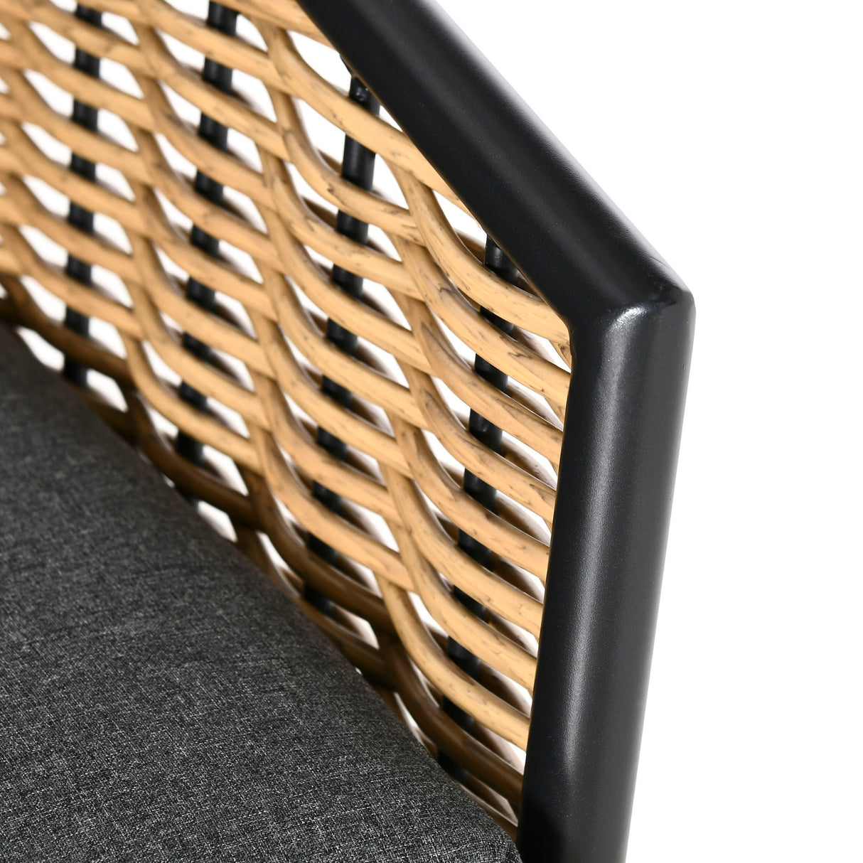 easycomfort set mobili da giardino in rattan 5 pezzi salottino da esterno con 2 tavolini divano 3 posti e 2 poltrone con cuscini