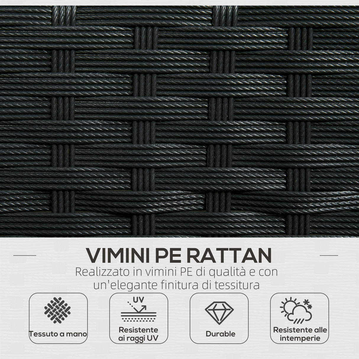 easycomfort easycomfort set da giardino 4pezzi in rattan con 2 sedie poltrona da giardino a 2 posti e tavolino basso