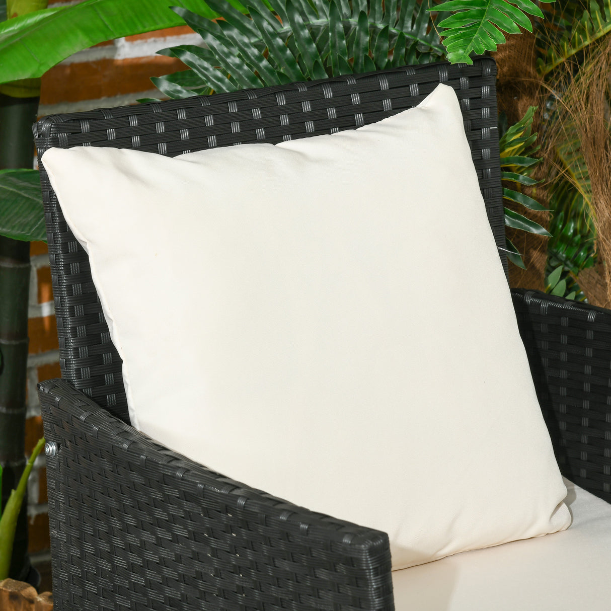 easycomfort easycomfort set da giardino 4pezzi in rattan con 2 sedie poltrona da giardino a 2 posti e tavolino basso
