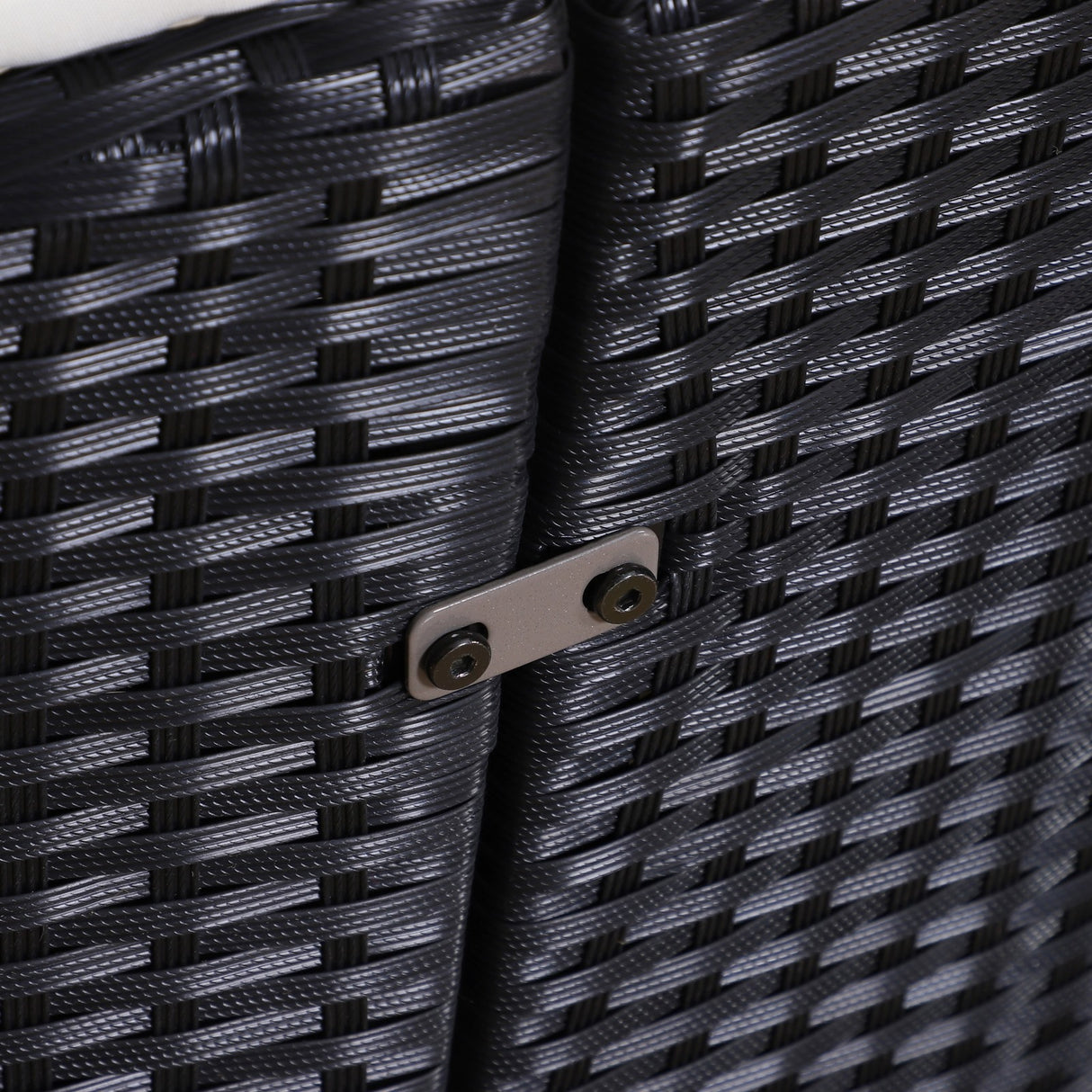 easycomfort easycomfort set 4 pzi divano circolare da giardino mobili componibili rattan nero tettuccio e cuscini beige 180x175x147cm