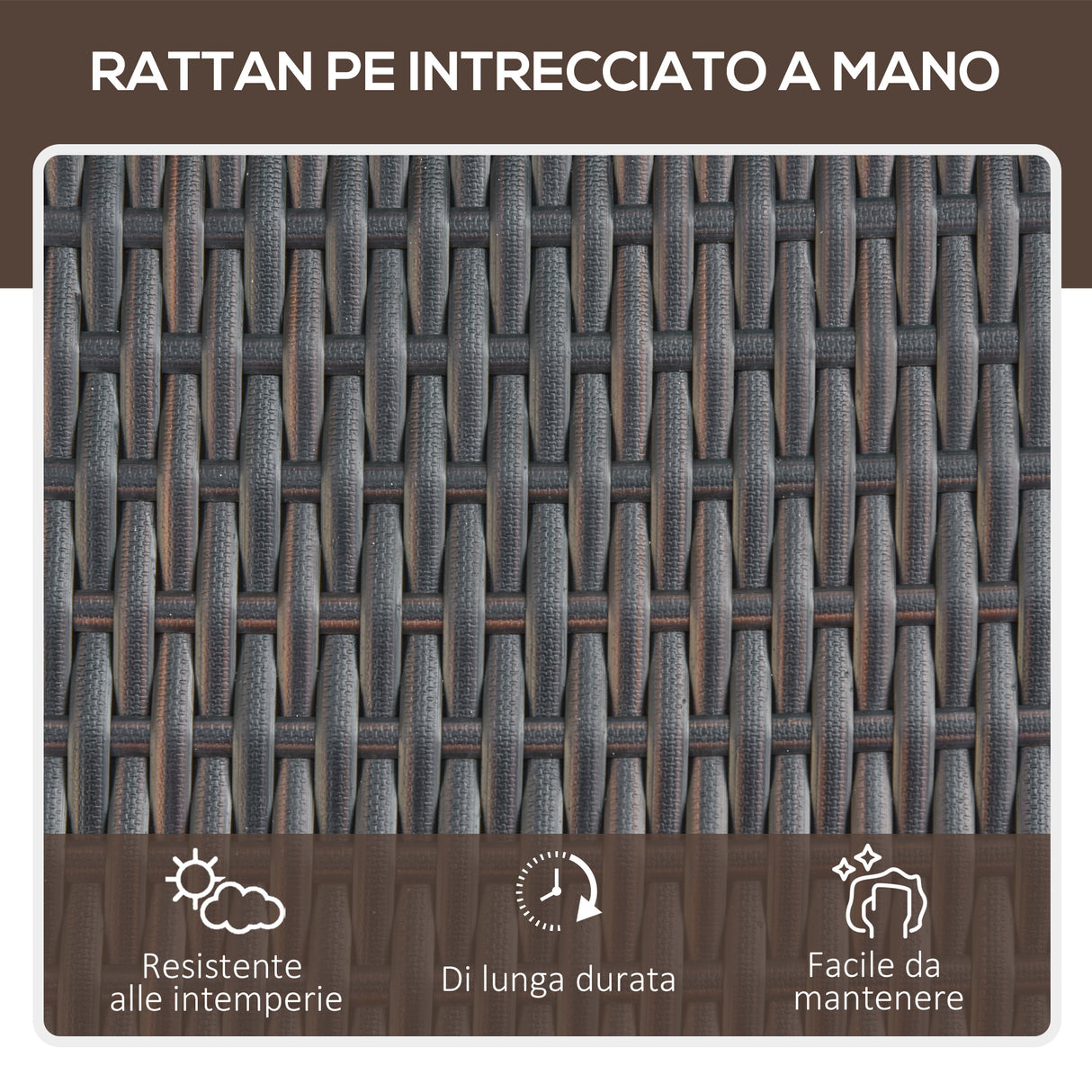 easycomfort easycomfort 3pz componibile 2 lettino prendisole da giardino 60 x 195 x 86cm e 1 tavolino 121 x 40 x 50cm rattan con materassini marrone e bianco crema