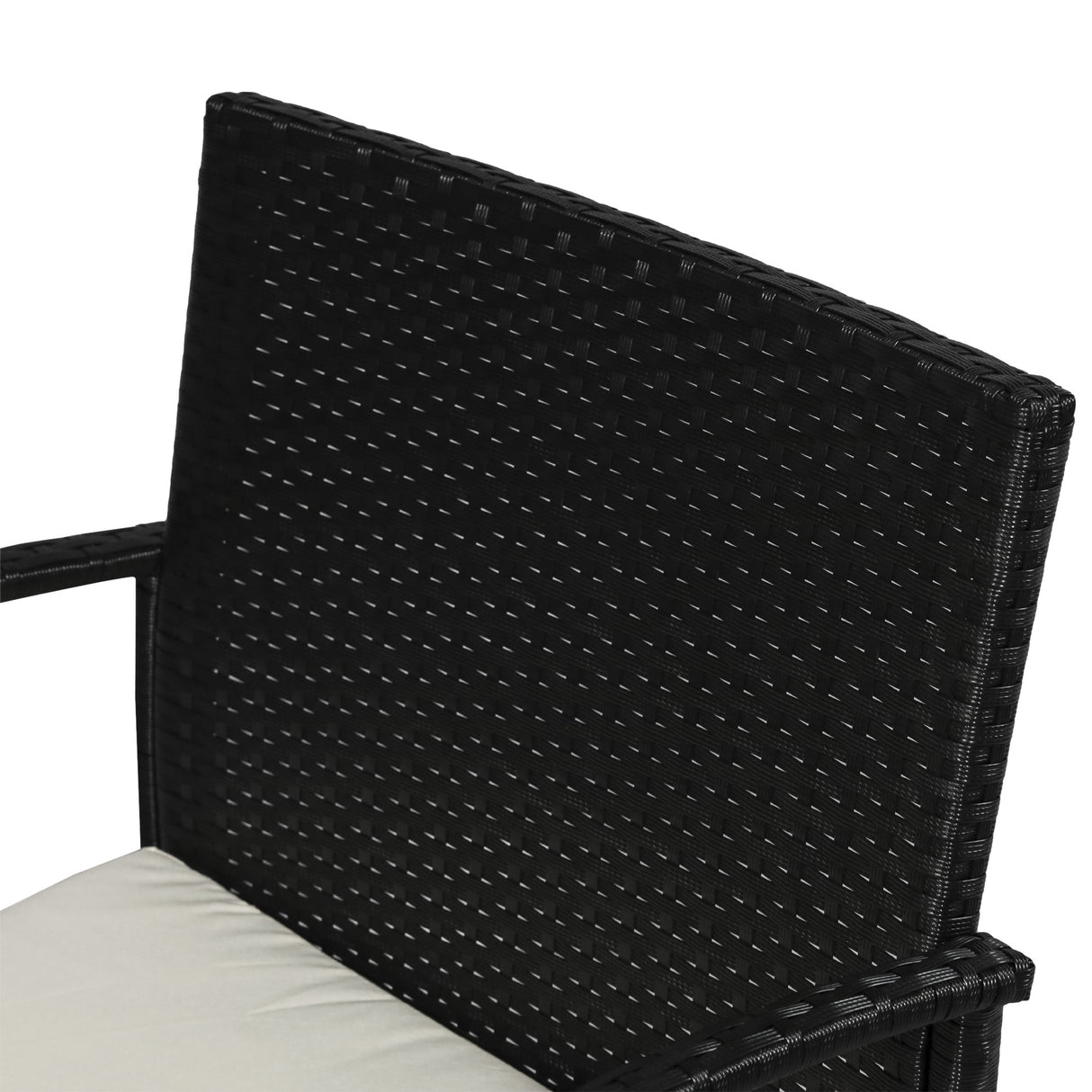 easycomfort easycomfort salotti da giardino in pe rattan con tavolino 2 poltrone e divano con cuscini nero