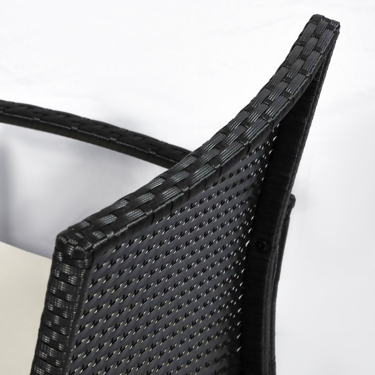 easycomfort easycomfort salotti da giardino in pe rattan con tavolino 2 poltrone e divano con cuscini nero