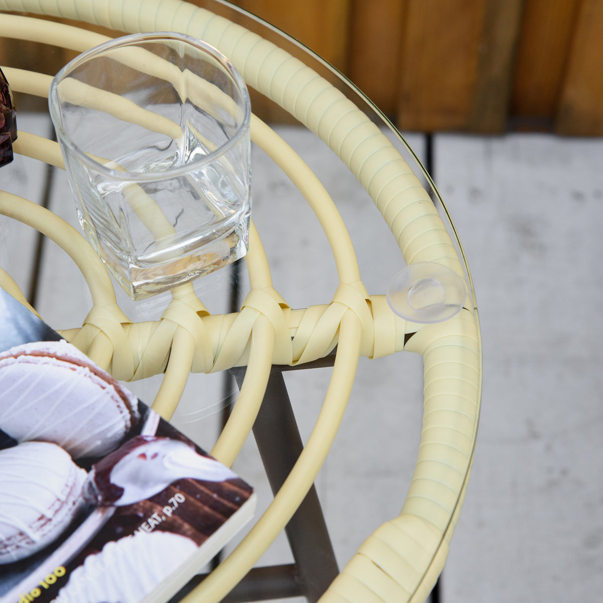 easycomfort set mobili da giardino 3 pezzi con tavolino e sedie in rattan pe poilestere e acciaio per esterni crema