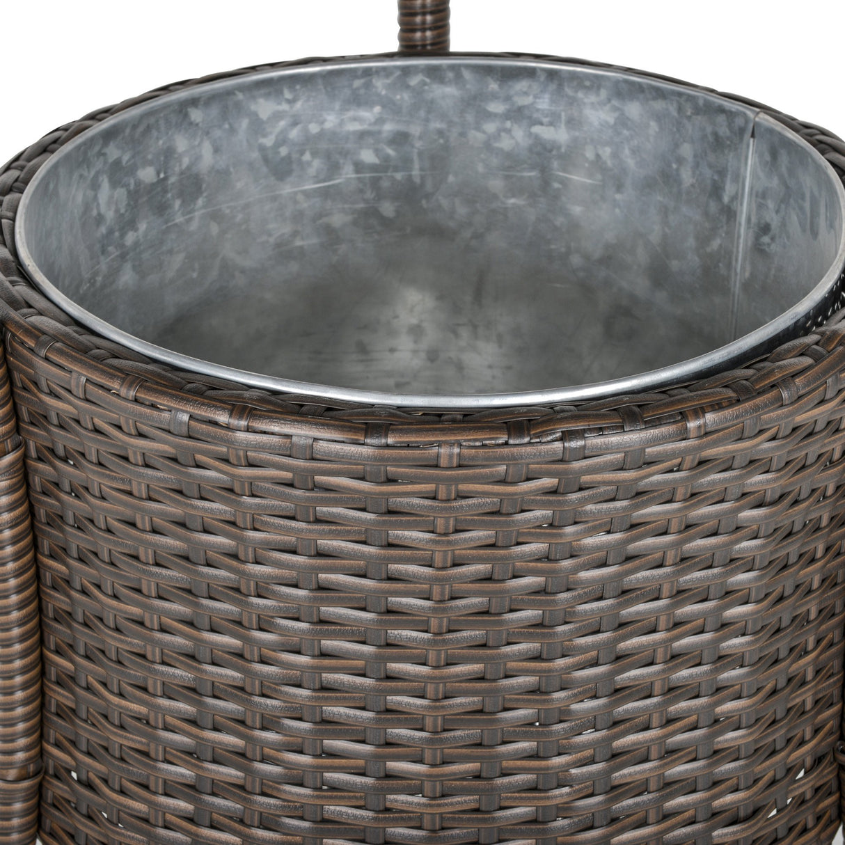 easycomfort easycomfort set 5 pezzi tavolino e 4 sedie alte in rattan sintetico e acciaio