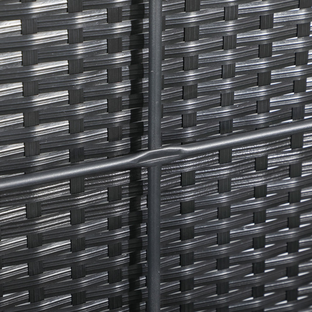 easycomfort baule da giardino in rattan e acciaio con coperchio 95x60x53cm nero