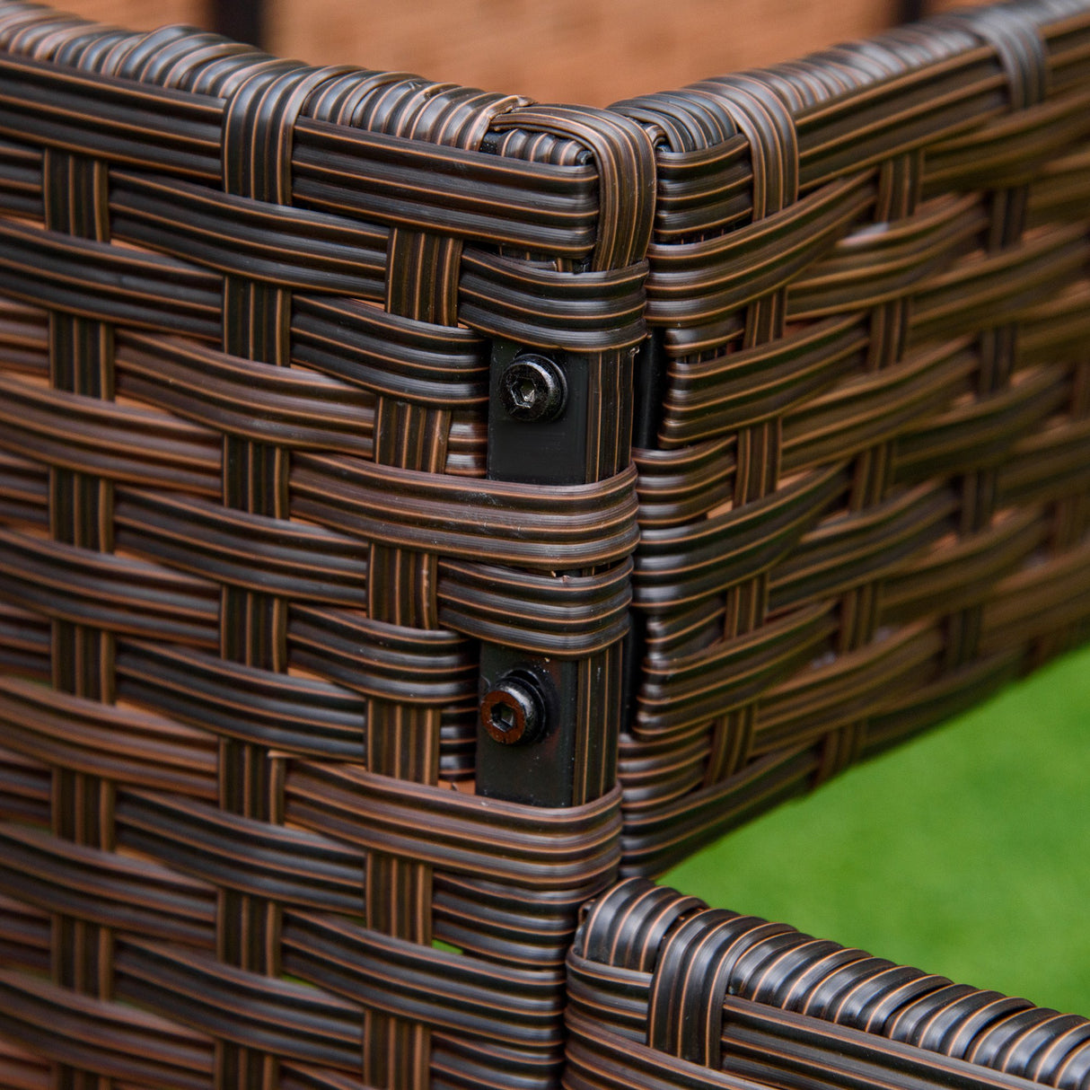 easycomfort easycomfort orto rialzato a 3 livelli in rattan sintetico senza fondo per piante e verdure 120x120x40cm grigio