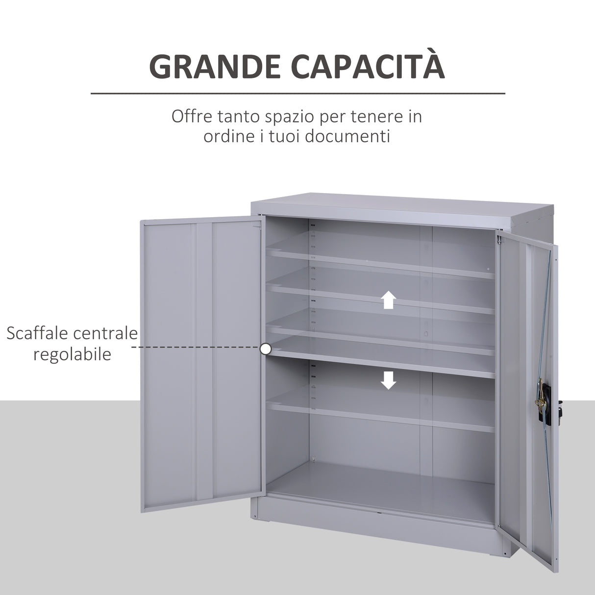 easycomfort easycomfort armadietto mobile ripiano regolabile chiusura di sicurezza per casa ufficio garage acciaio 80x40x92 5cm grigio ean 8054111848473