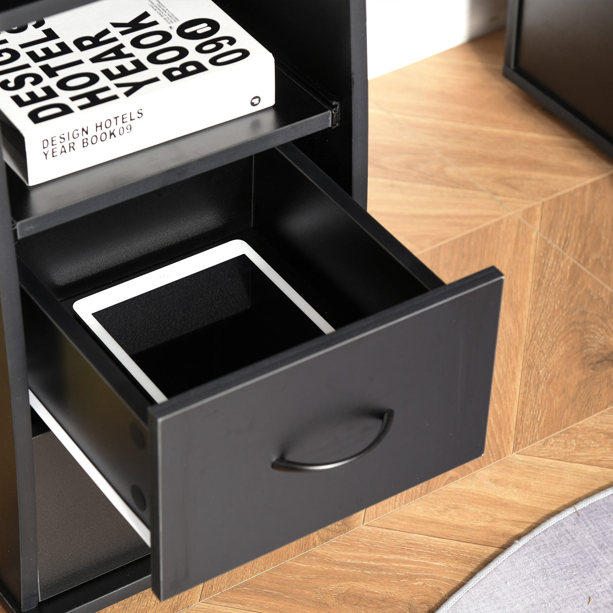 easycomfort easycomfort scrivania per computer moderna porta pc scrivania da ufficio in legno con cassetti mensola estraibile e porta tastiera 120x55x85cm nero