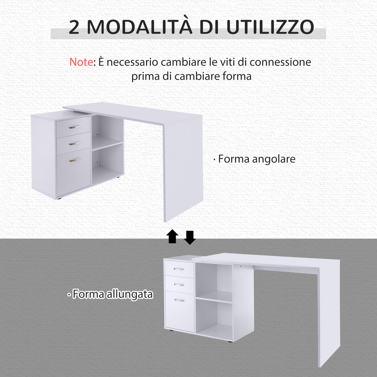 easycomfort easycomfort scrivania angolare per computer da ufficio con cassettiera 11783 576cm bianco ean 8054111848404