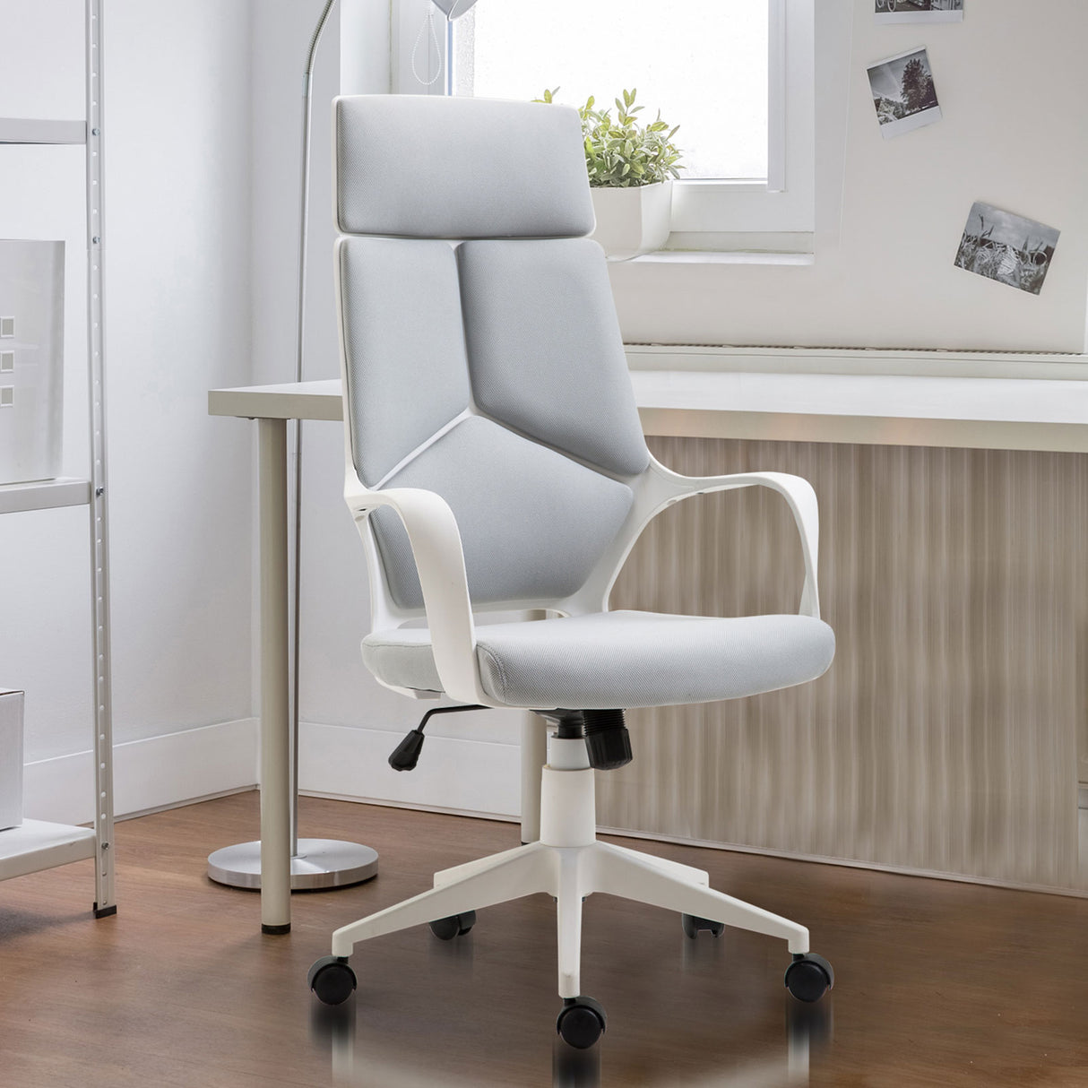 easycomfort easycomfort sedia da ufficio con funzione dondolo poltrona presidenziale in tessuto regolabile e girevole 63x63x117 127 cm grigio ean 8055776910215