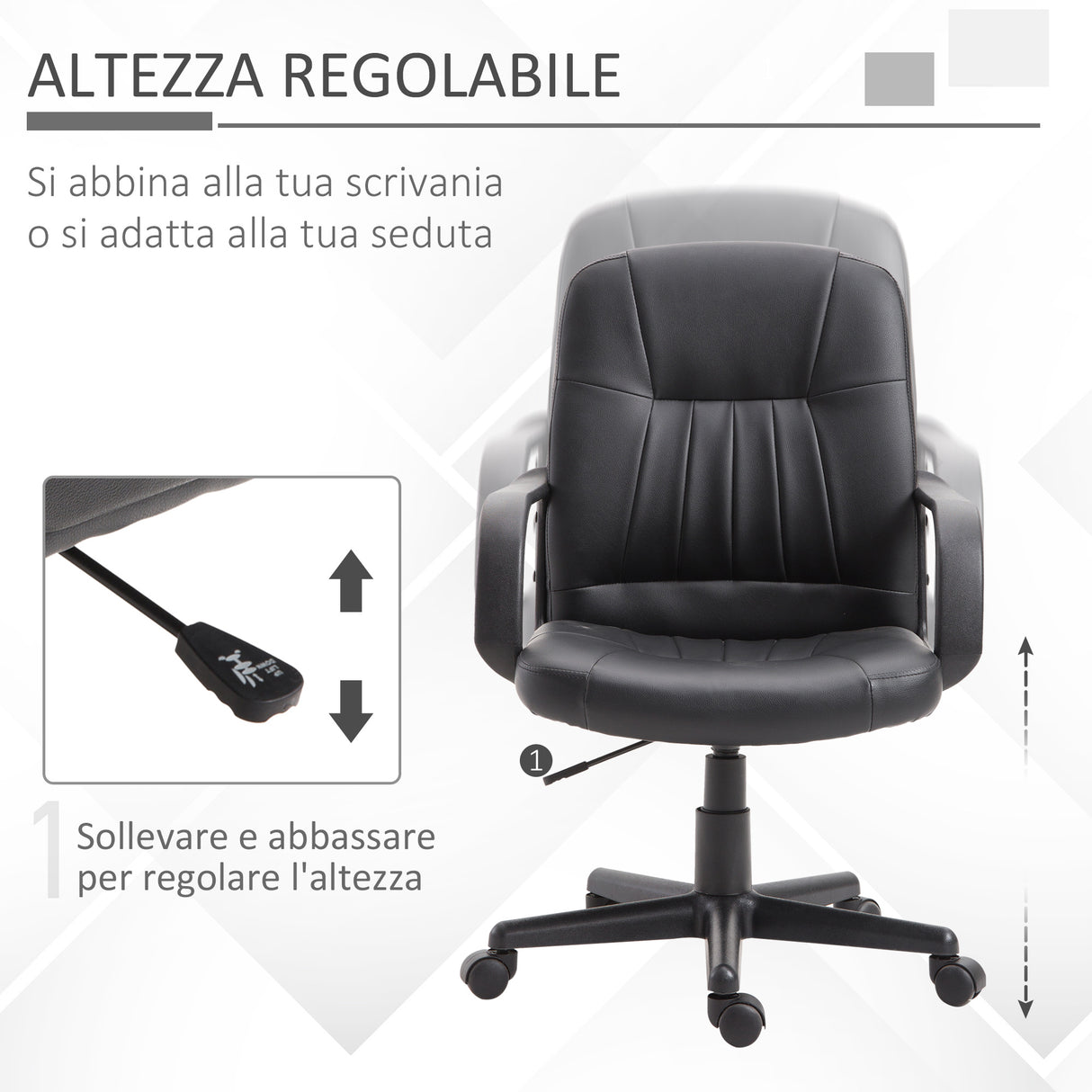 easycomfort easycomfort sedia da ufficio ergonomica e girevole poltrona da ufficio con altezza regolabile in similpelle 606090 99cm nero ean 8055776910000