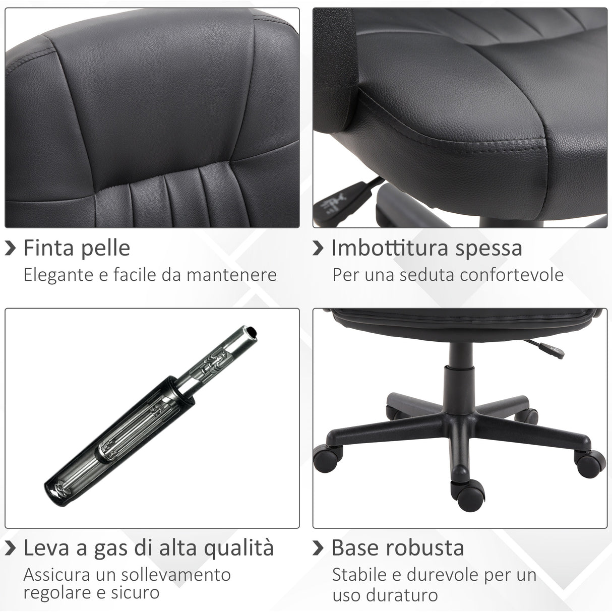 easycomfort easycomfort sedia da ufficio ergonomica e girevole poltrona da ufficio con altezza regolabile in similpelle 606090 99cm nero ean 8055776910000