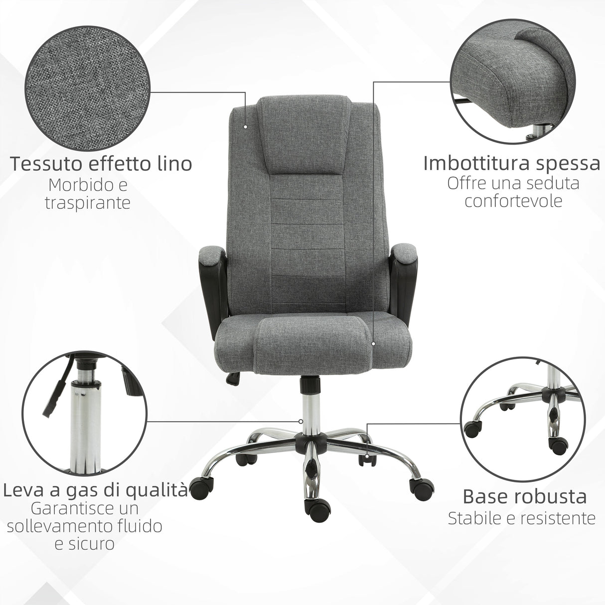 easycomfort easycomfort sedia da ufficio presidenziale ergonomica basculante e imbottita con altezza e inclinazione regolabile 62 x 76 x 110 119cm ean 8055776912868