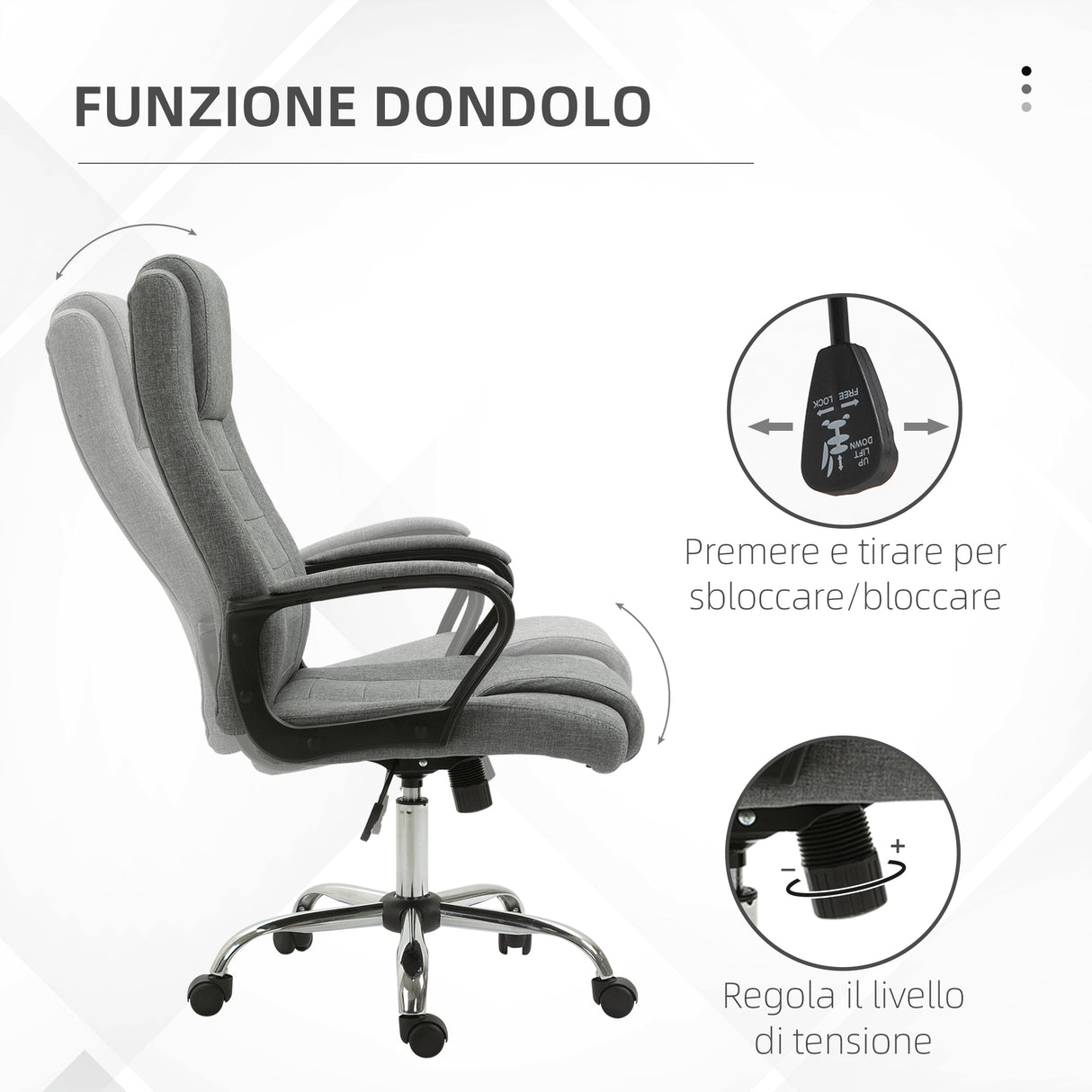 easycomfort easycomfort sedia da ufficio presidenziale ergonomica basculante e imbottita con altezza e inclinazione regolabile 62 x 76 x 110 119cm ean 8055776912868