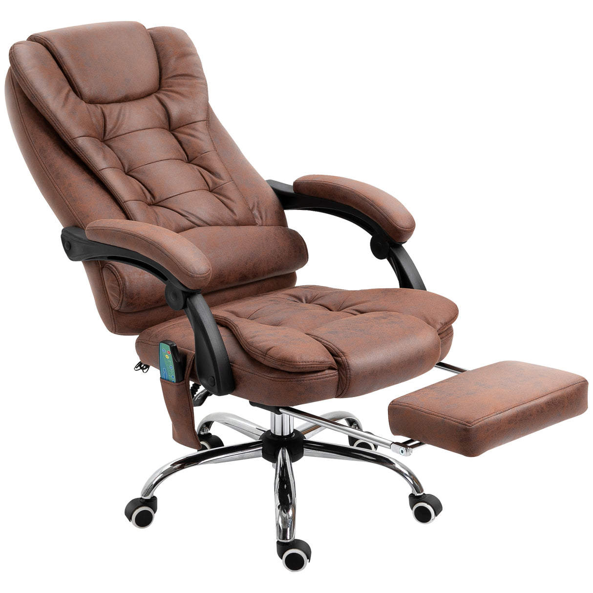 easycomfort easycomfort poltrona da ufficio massaggiante con riscaldamento reclinazione e altezza regolabile marrone