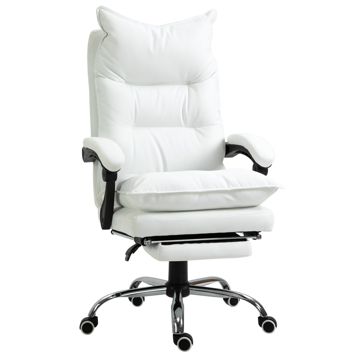 easycomfort easycomfort poltrona da ufficio in finta pelle bianca altezza regolabile con schienale reclinabile 155 e poggiapiedi ean 8054144139494