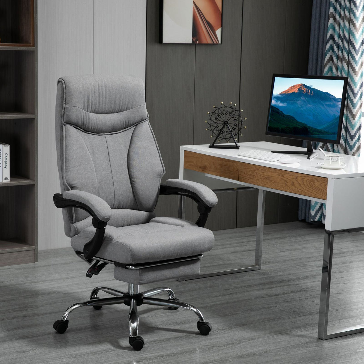 easycomfort easycomfort sedia da ufficio ergonomica girevole sedia da scrivania con rotelle poggiapiedi retrattile e reclinabile 135 altezza regolabile grigio