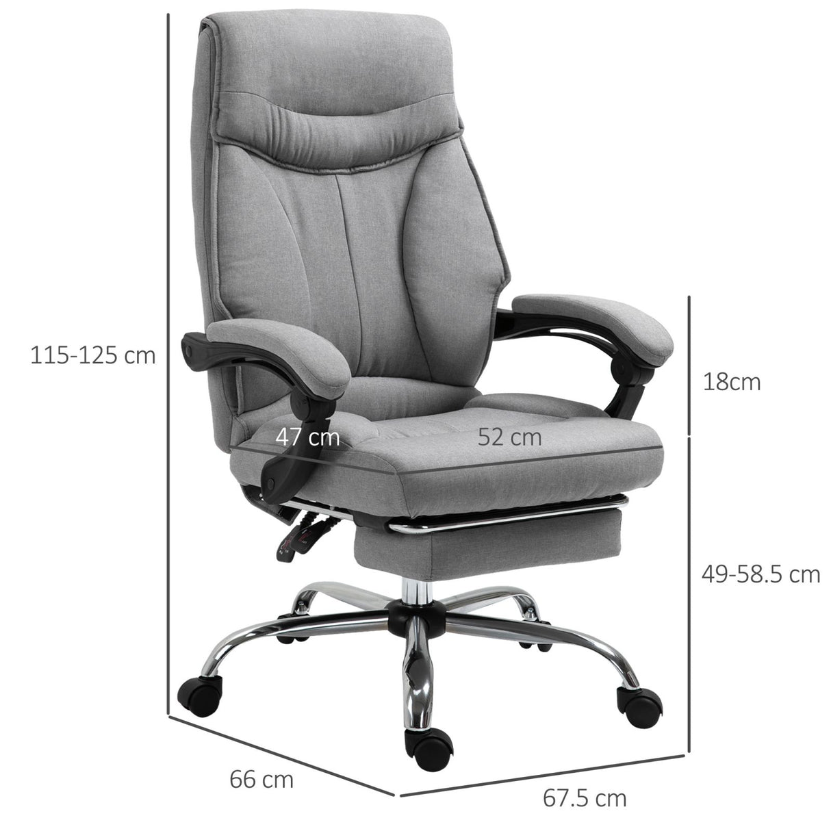 easycomfort easycomfort sedia da ufficio ergonomica girevole sedia da scrivania con rotelle poggiapiedi retrattile e reclinabile 135 altezza regolabile grigio