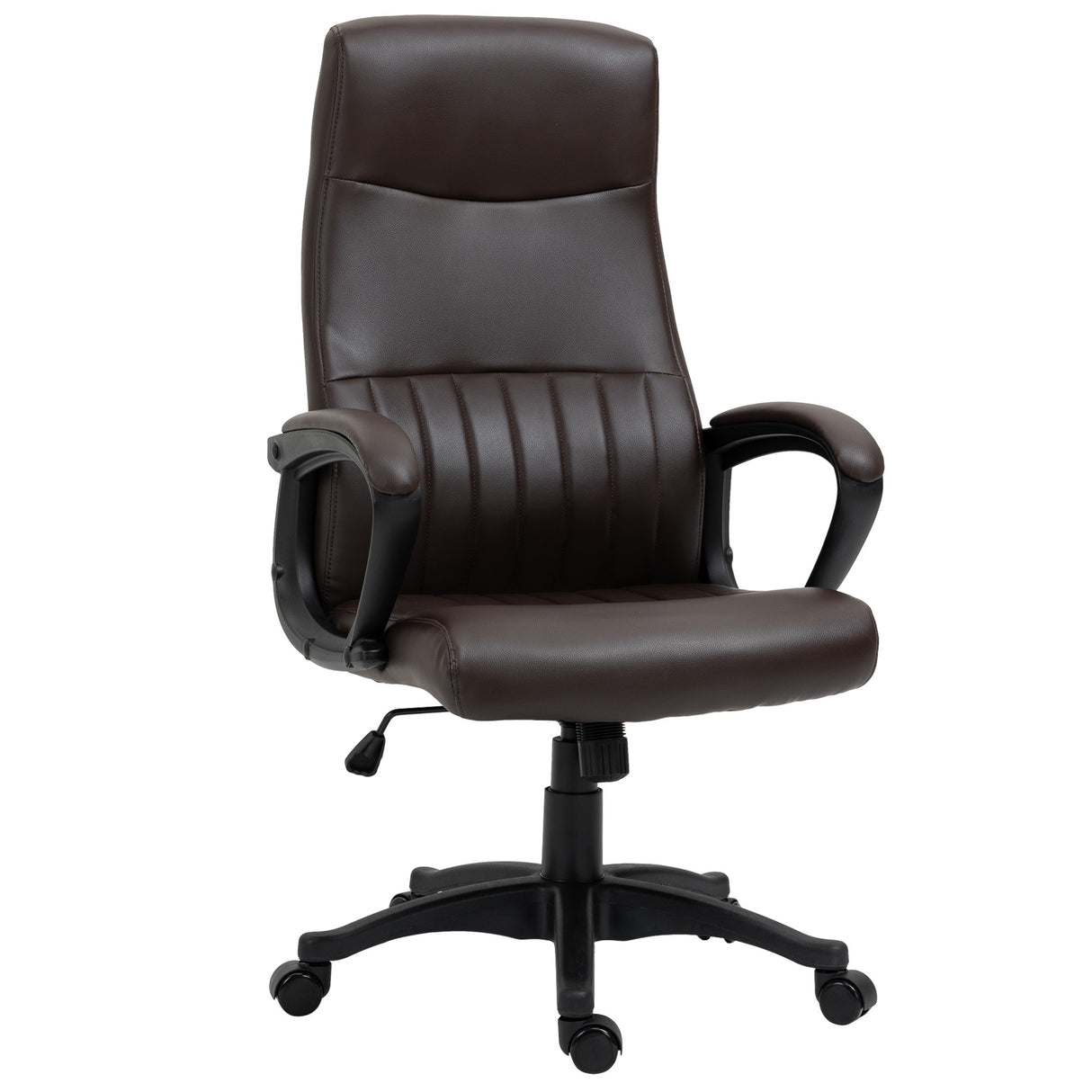 easycomfort easycomfort sedia da ufficio ergonomica sedia girevole con schienale alto e dondolo altezza regolabile e ruote 61 5x66x113 123cm marrone