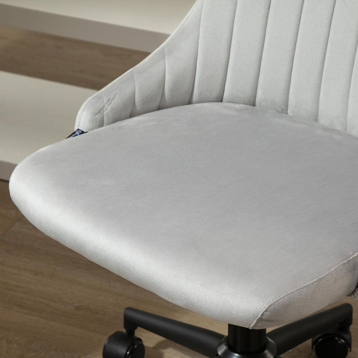 easycomfort easycomfort sedia da ufficio in velluto grigio con altezza regolabile sedia ergonomica girevole a 360 e ruote 50x58x77 87cm