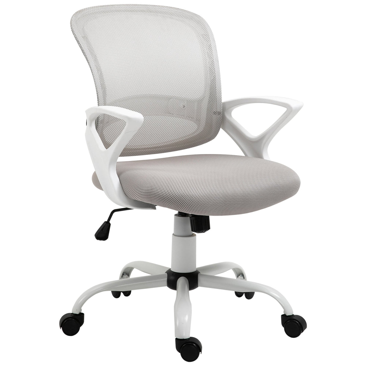 easycomfort easycomfort sedia da ufficio basculante in tessuto a rete grigio sedia da scrivania ergonomica e girevole con altezza regolabile