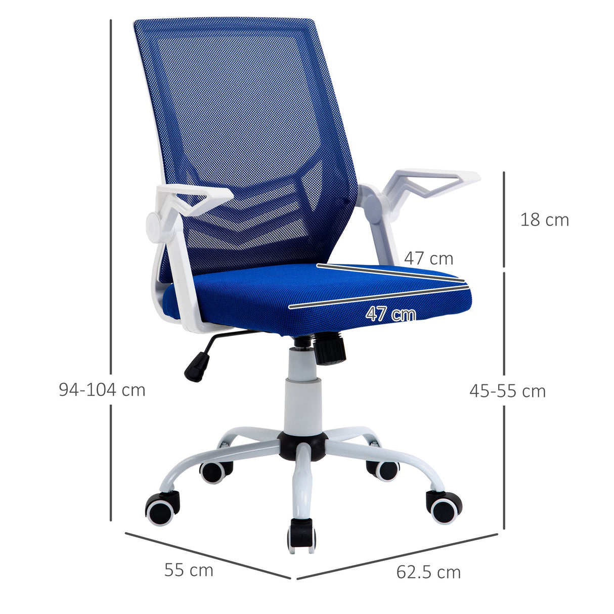 easycomfort easycomfort sedia da ufficio ergonomica con braccioli e supporto lombare poltrona ufficio girevole e altezza regolabile in tessuto blu