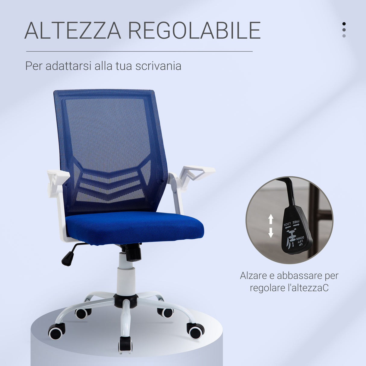 easycomfort easycomfort sedia da ufficio ergonomica con braccioli e supporto lombare poltrona ufficio girevole e altezza regolabile in tessuto blu