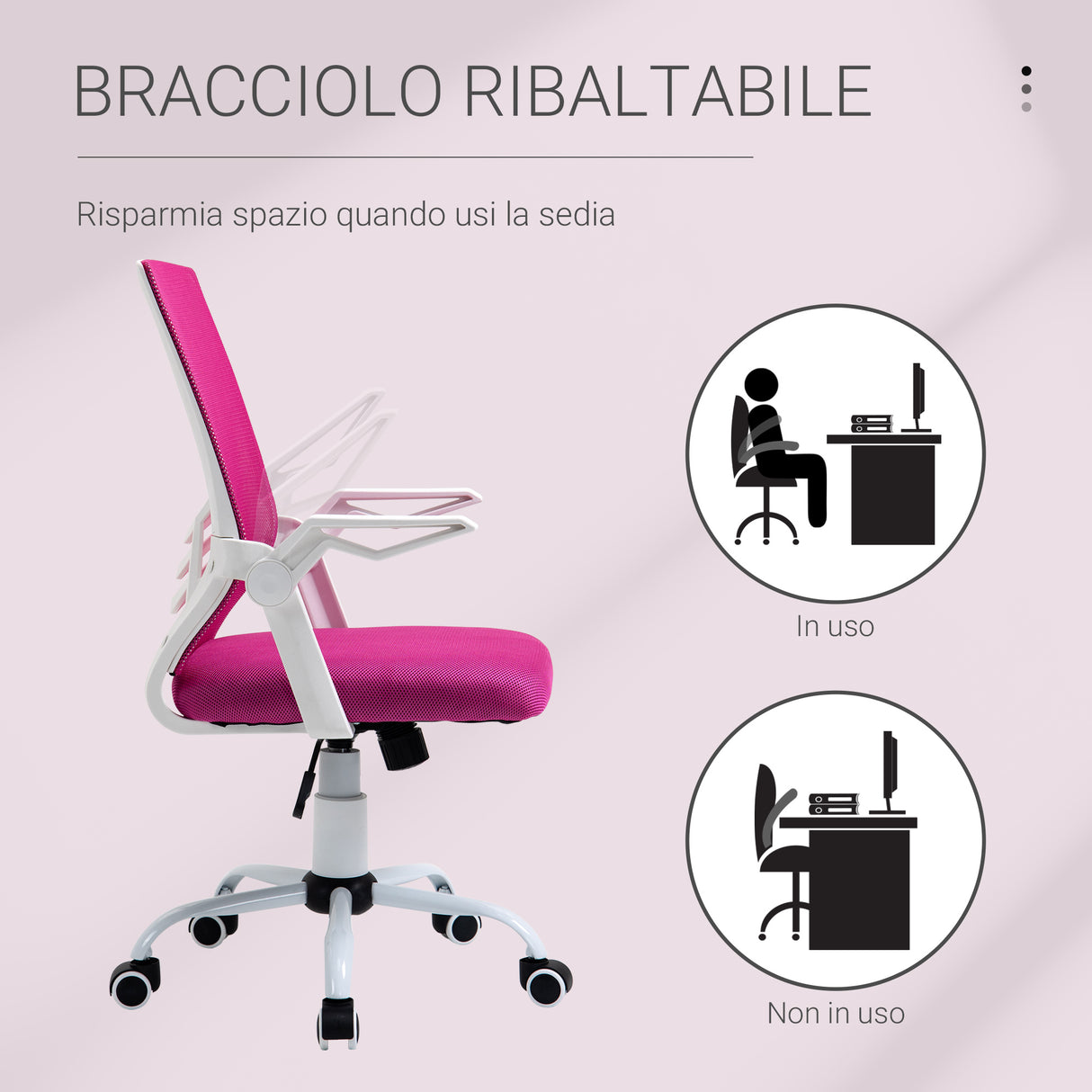easycomfort easycomfort sedia da ufficio ergonomica con braccioli e supporto lombare poltrona ufficio girevole e altezza regolabile in tessuto rosa