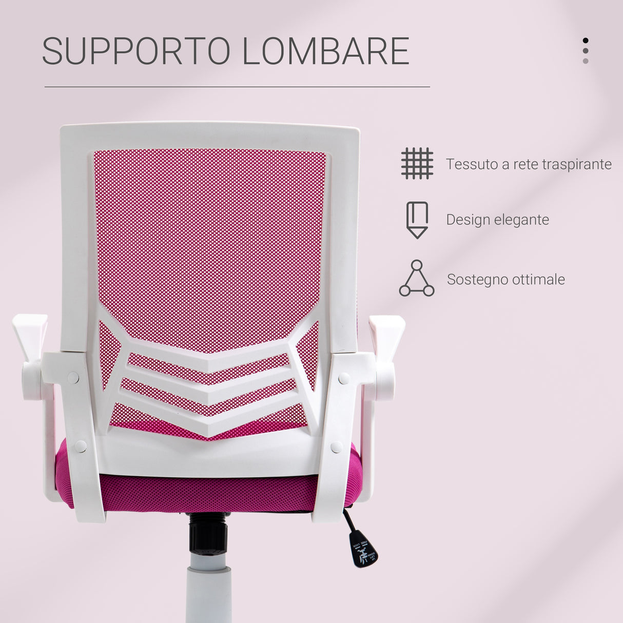 easycomfort easycomfort sedia da ufficio ergonomica con braccioli e supporto lombare poltrona ufficio girevole e altezza regolabile in tessuto rosa