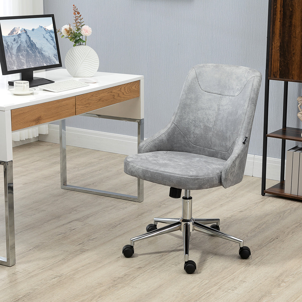 easycomfort easycomfort sedia da ufficio regolabile in altezza con funzione girevole e inclinabile a 360 56x63x85 95 cm grigio