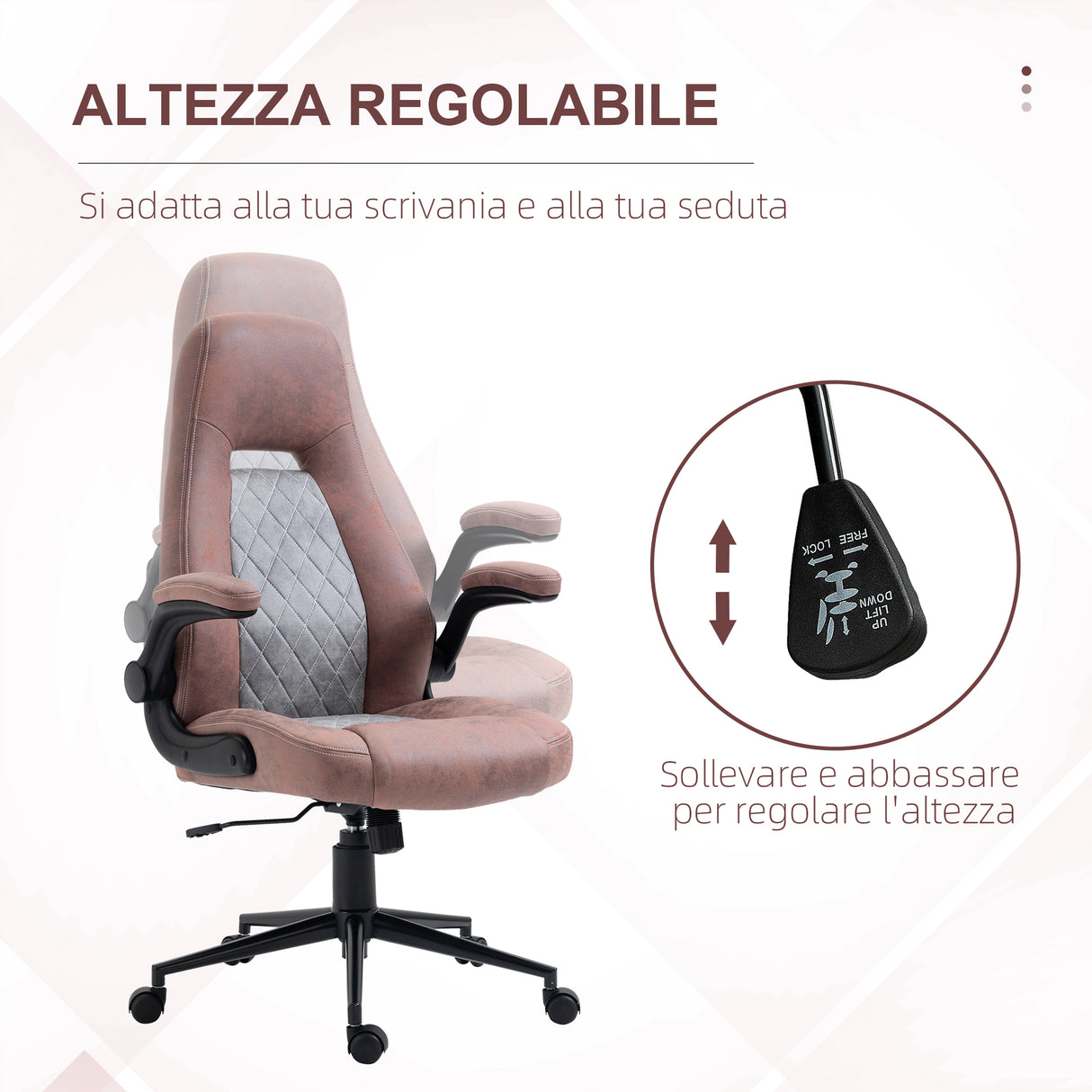 easycomfort easycomfort sedia da ufficio ergonomica con altezza regolabile braccioli ribaltabili e 5 ruote 67x70x114 124 cm