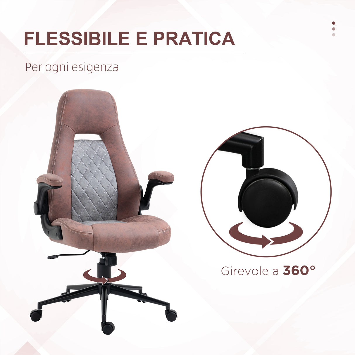 easycomfort easycomfort sedia da ufficio ergonomica con altezza regolabile braccioli ribaltabili e 5 ruote 67x70x114 124 cm