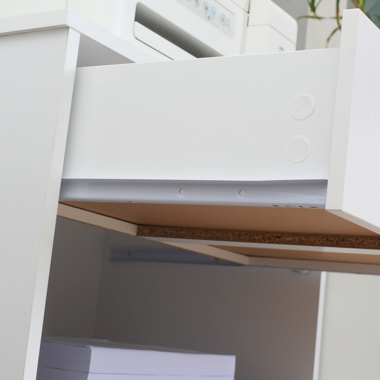 easycomfort easycomfort mobile porta stampante con 4 ruote cassetto e armadietto 60x39x80cm bianco