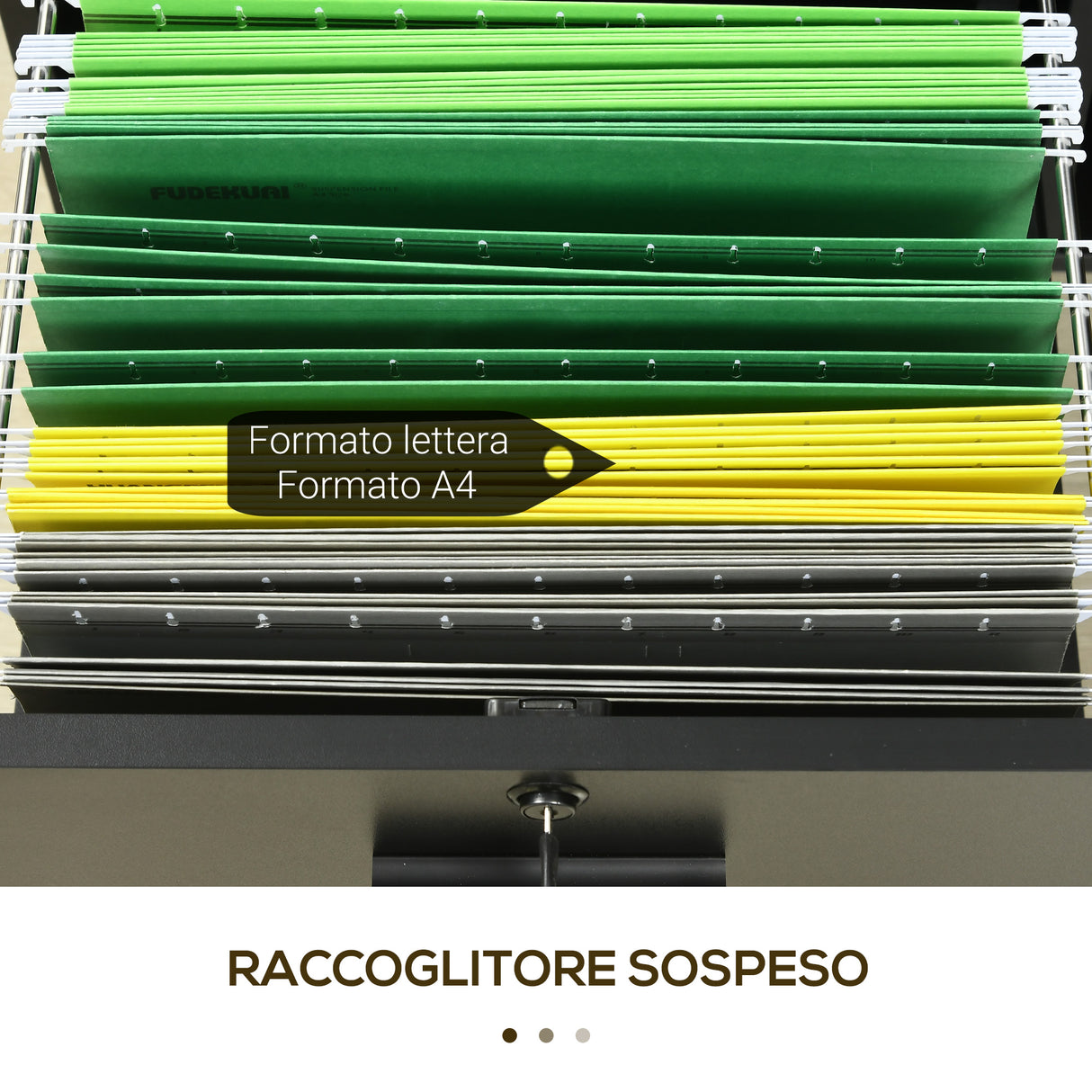 easycomfort easycomfort mobile da ufficio con 2 cassetti porta documenti e ripiani ruote con blocco 80x40x66cm nero