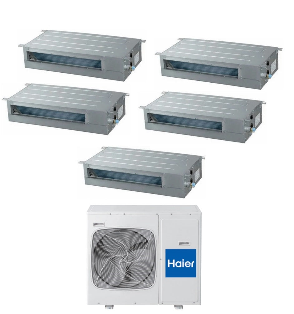 haier climatizzatore condizionatore haier penta split inverter canalizzato slim 99999 btu con 5u34hs1era r 410