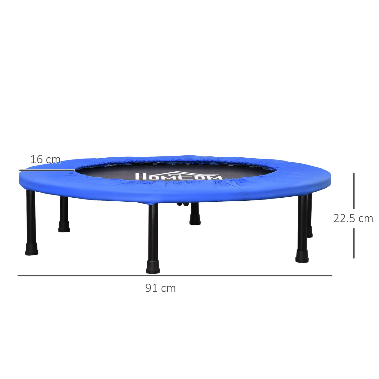 easycomfort easycomfort trampolino elastico per jumping fitness e allenamento a casa molle e struttura in acciaio 91x22 5cm nero e blu